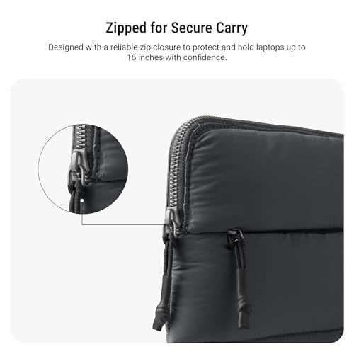 DailyObjects Medium Stria Portable Laptop Sleeve |Durable Polyester |Compatible with Laptop/MacBook Air/Pro Upto 14 Inch |Lightweight Water Resistant Fabric |Padded Compartment with Zip Closure- Grey - Image 4