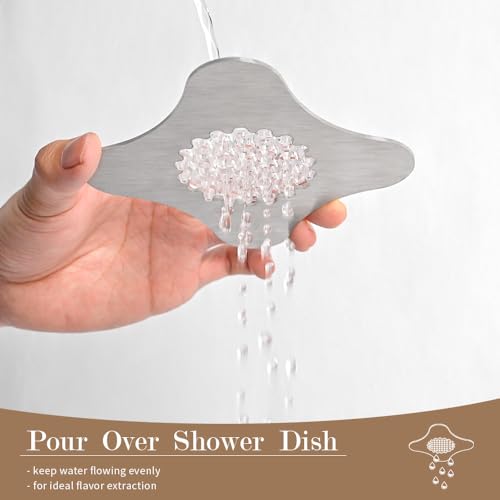 CAFEMASY Drip Assist Tool for Pour Over Coffee Dripper Clear Water Flow Control Dish with Metal Holder Compatible with V60 & Orea Coffee Dripper - Image 2