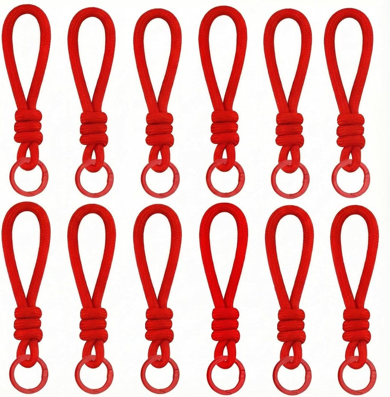 Cmidy Paracord Keychain Wristlet Bag Charm 12pcs Braided Strap Key Ring Rope Keychain Lanyard for Car Keys Phone Plush Toys - Image 1