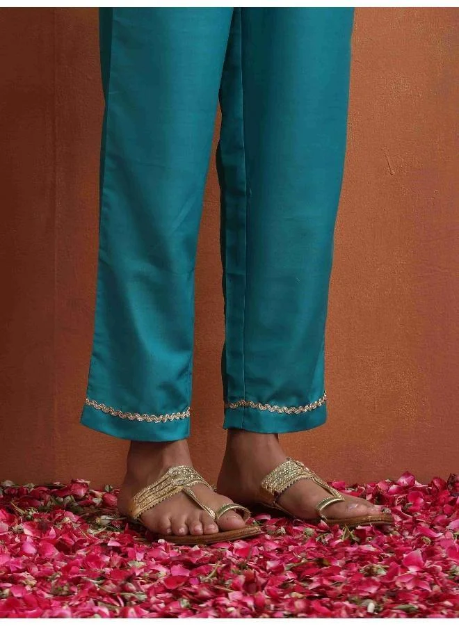 ترو برونز trueBrowns Purple Print A-line Kurta Set