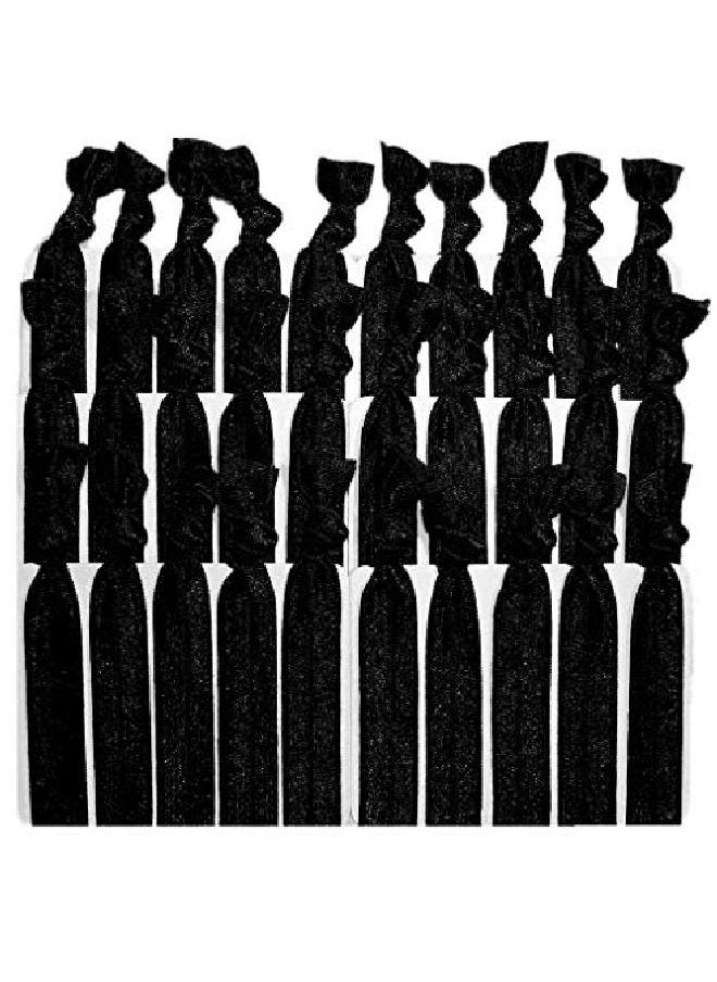 Kenz Laurenz Black Hair Ties No Crease Ponytail Holders (Available In Lots Of Pack Quantities) Ouchless Elastic Styling Accessories Pony Tail Holder Ribbon Bands By (250 Pack)  - Image 1