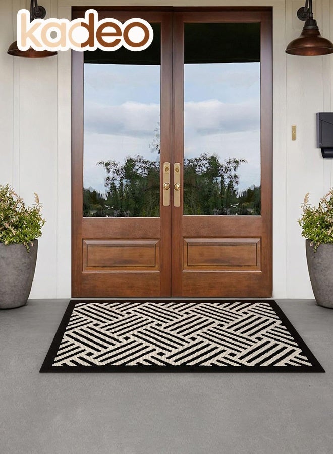 kadeo Door Mat Indoor Entrance, Large Welcome Mat Outdoor, Non Slip Front Dirt Trapping Door Mat Entryway Mats, Rubber Floor Mats, Low-Profile Shoe Matt, Outside Doormat 90*60CM - Image 2