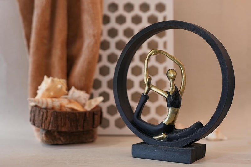 Yagzon Lady Yoga Poses Statue for Home Decor Showpiece Yoga Posture Showpiece for Home Shelves Decor Figurines Multicolor - Image 4