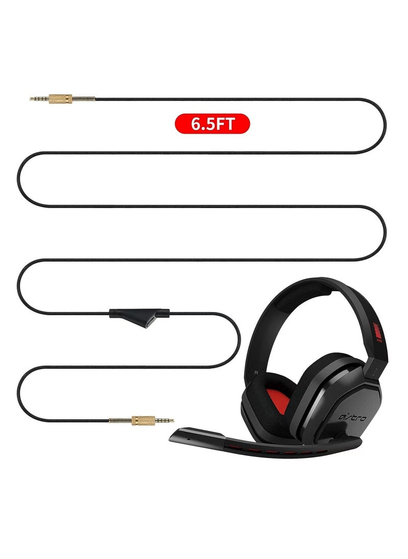 Replacement Cable Cord for Astro A40/A40TR/A10 Gaming Headsets, Aux Wire with Volume Mute Function 2.0 M 6.5 Feet Compatible with Xbox one PC Ps4 etc (Mute)