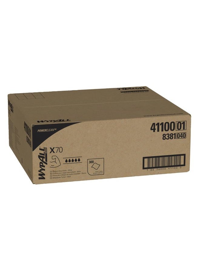 WypAll X70 Extended Use Reusable Cloths (41100), Flat Sheet Box, Long Lasting Performance, White, 1 Box, 300 Sheets - Image 1