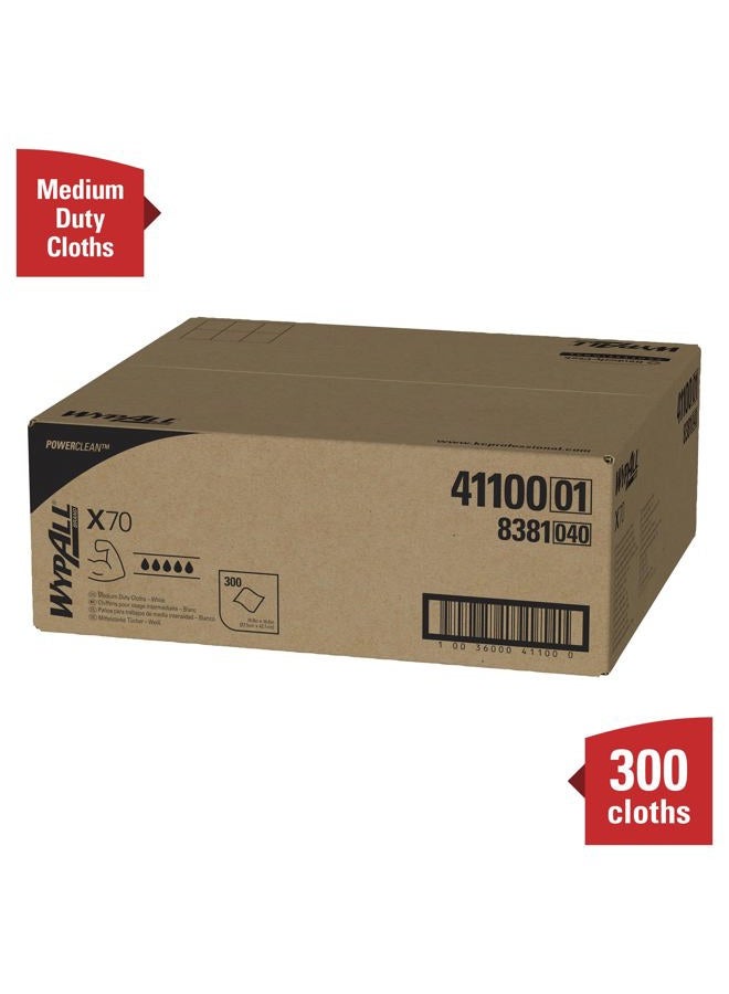 WypAll X70 Extended Use Reusable Cloths (41100), Flat Sheet Box, Long Lasting Performance, White, 1 Box, 300 Sheets - Image 3