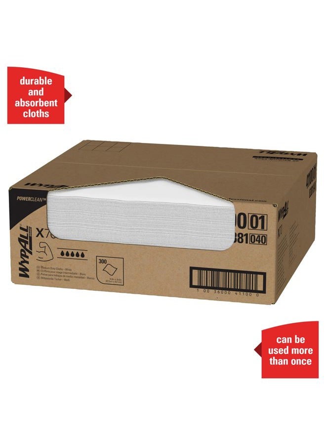 WypAll X70 Extended Use Reusable Cloths (41100), Flat Sheet Box, Long Lasting Performance, White, 1 Box, 300 Sheets - Image 5