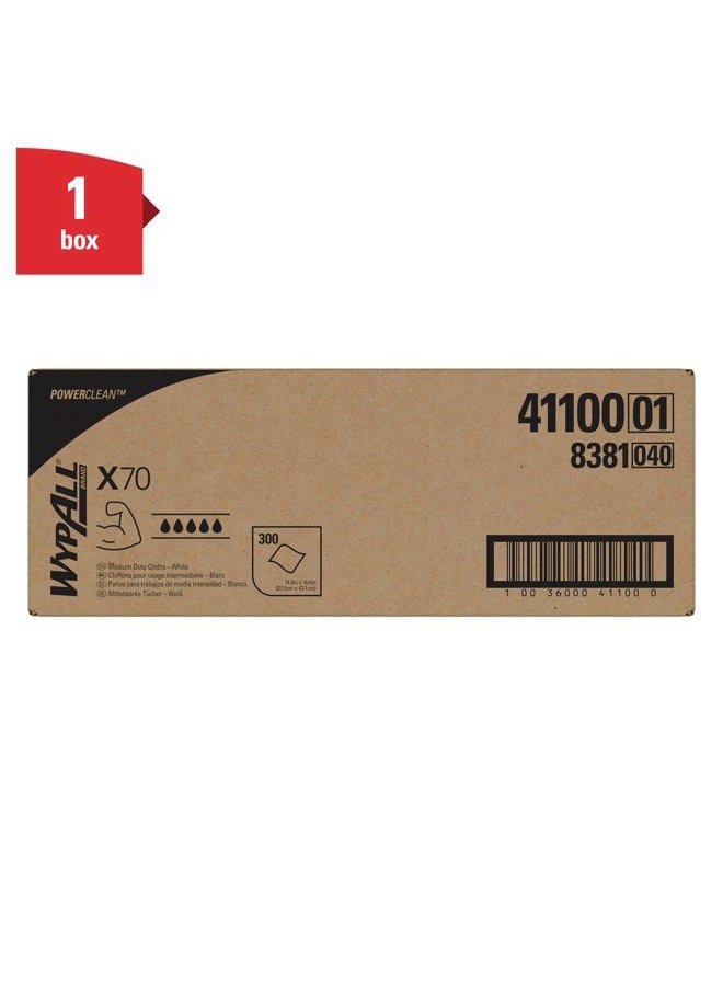WypAll X70 Extended Use Reusable Cloths (41100), Flat Sheet Box, Long Lasting Performance, White, 1 Box, 300 Sheets - Image 2
