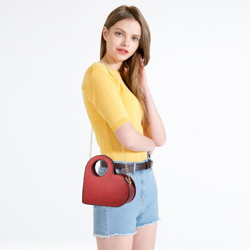 KURGOOL Heart Purse Clutch Purses and Handbags, Small Crossbody Bag with Golden Chain, Birthday Gifts for Women, Mom, Sister - Image 2