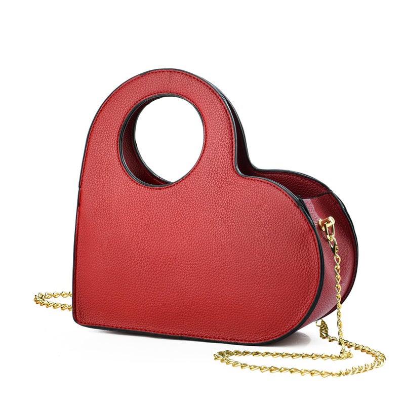 KURGOOL Heart Purse Clutch Purses and Handbags, Small Crossbody Bag with Golden Chain, Birthday Gifts for Women, Mom, Sister - Image 1