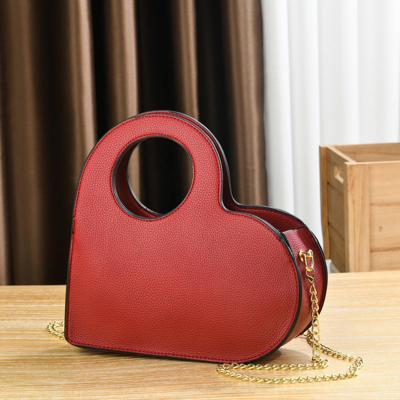 KURGOOL Heart Purse Clutch Purses and Handbags, Small Crossbody Bag with Golden Chain, Birthday Gifts for Women, Mom, Sister - Image 3