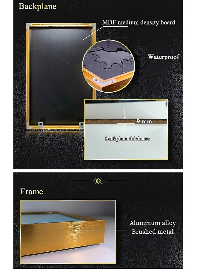 Bliss Vie BLISS VIE Muslim Arabic Calligraphy Luxury Style Islamic wall art wall painting for Bedroom Living Room, Crystal Porcelain Alluminium Alloy Frame (Kalma Shahadat, 40x60 cm)  - Image 4