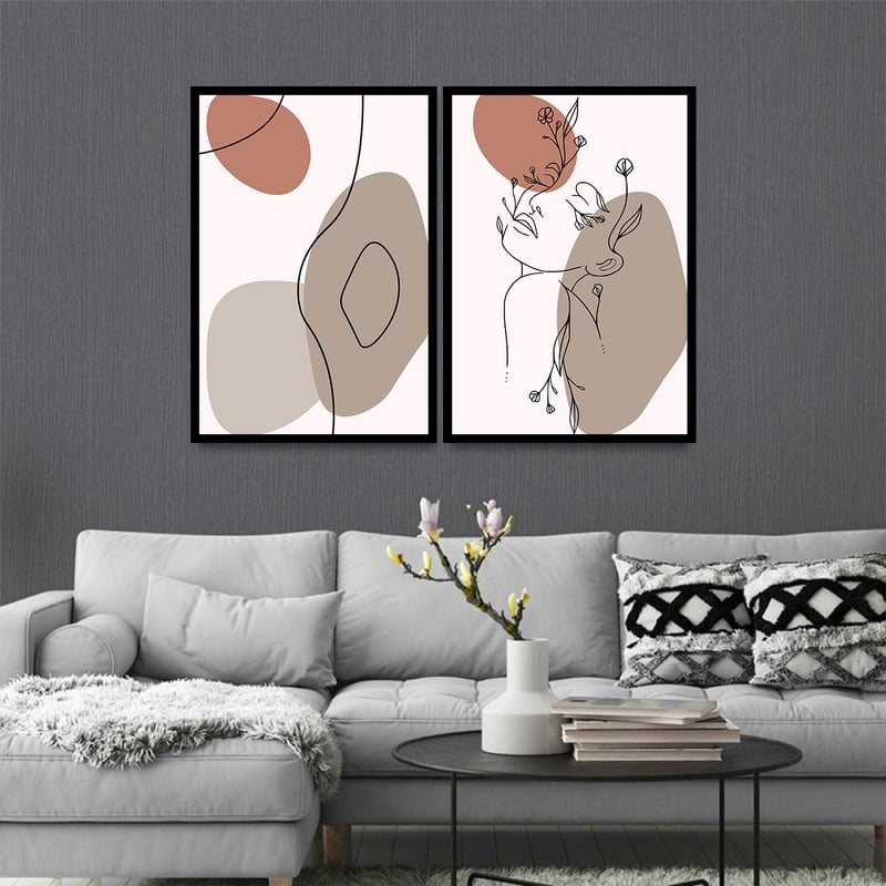 Marktna Double canvas painting with a bohemian art design - Image 1