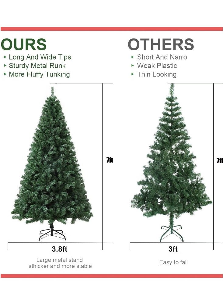 NIBEMINENT Artificial Tree For Holiday ,7FT Tree with Metal Stand, Aritificial Tree for Home, Office, Party Decoration, Easy Assembly(7FT/210CM) - Image 2