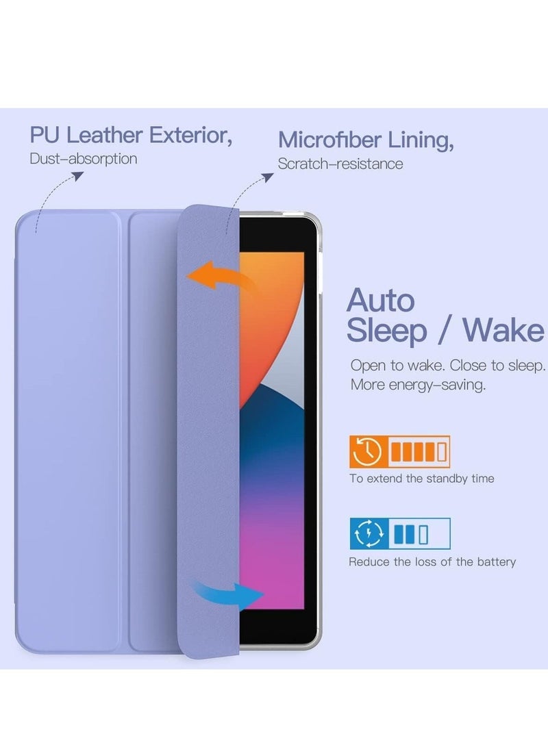 Raxoom iPad 10.2 Case - Compatible with 9th Generation (2021), 8th Generation (2020), 7th Generation (2019) - Slim Translucent Hard PC Protective Smart Cover with Stand - Lavender Purple - Image 3