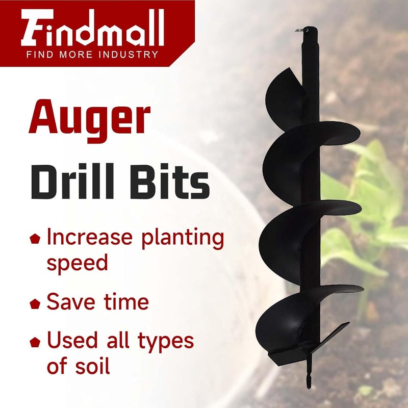 findmall Earth Auger Drill Bits 4" 6" 8" 10" 12" for gaseous Powered Post Fence Hole Digger (8inch) - Image 2