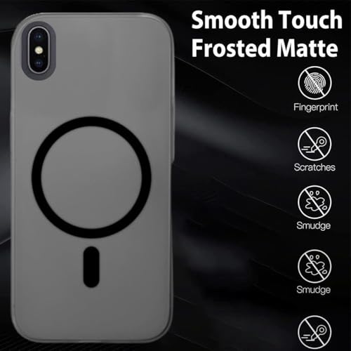 MAGICHUB Luxury Paper Thin Back Case Cover for iPhone X/iPhone Xs | Matte Finish | Compatible with magsafe | (Black) - Image 3