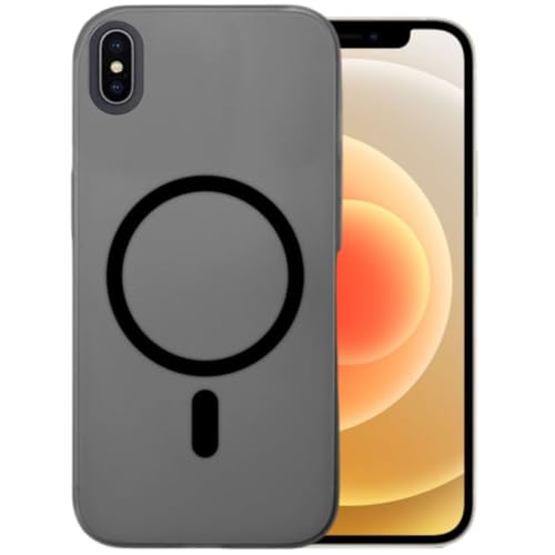 MAGICHUB Luxury Paper Thin Back Case Cover for iPhone X/iPhone Xs | Matte Finish | Compatible with magsafe | (Black) - Image 1