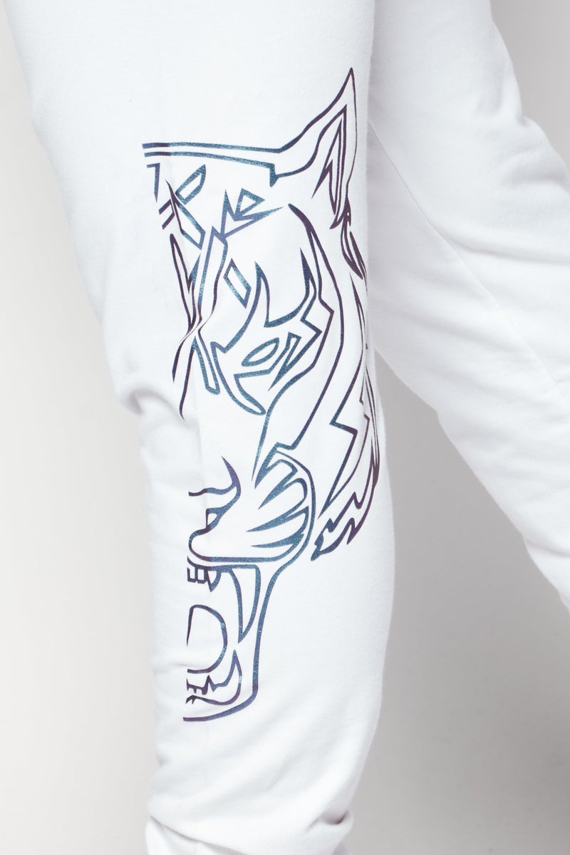 PHILIPP PLEIN Plein Sport Women Sportswear Fit Brand Logo Training Sweatpants, White - Image 3