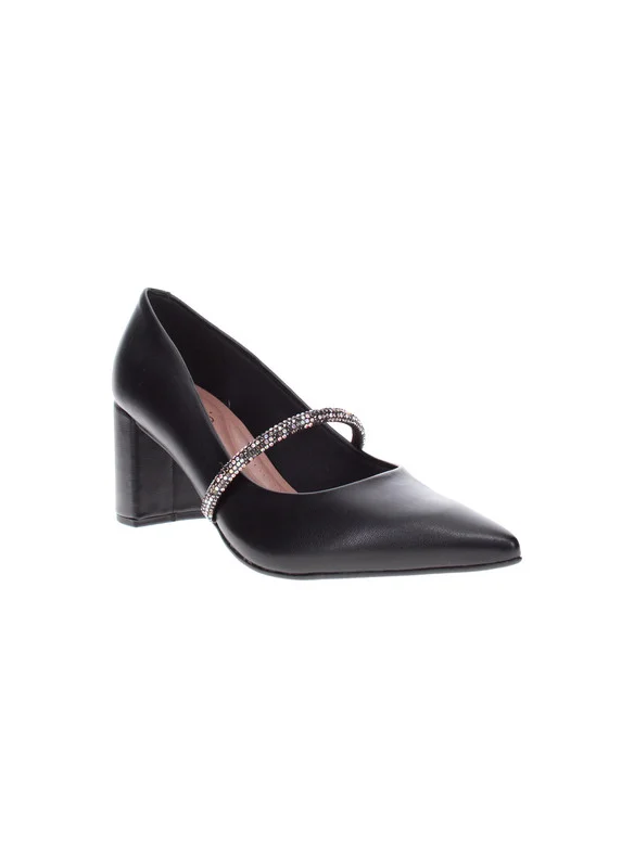 Beira Rio Beira Rio Ladies Mid Heel Shoes Black | Made In Brazil