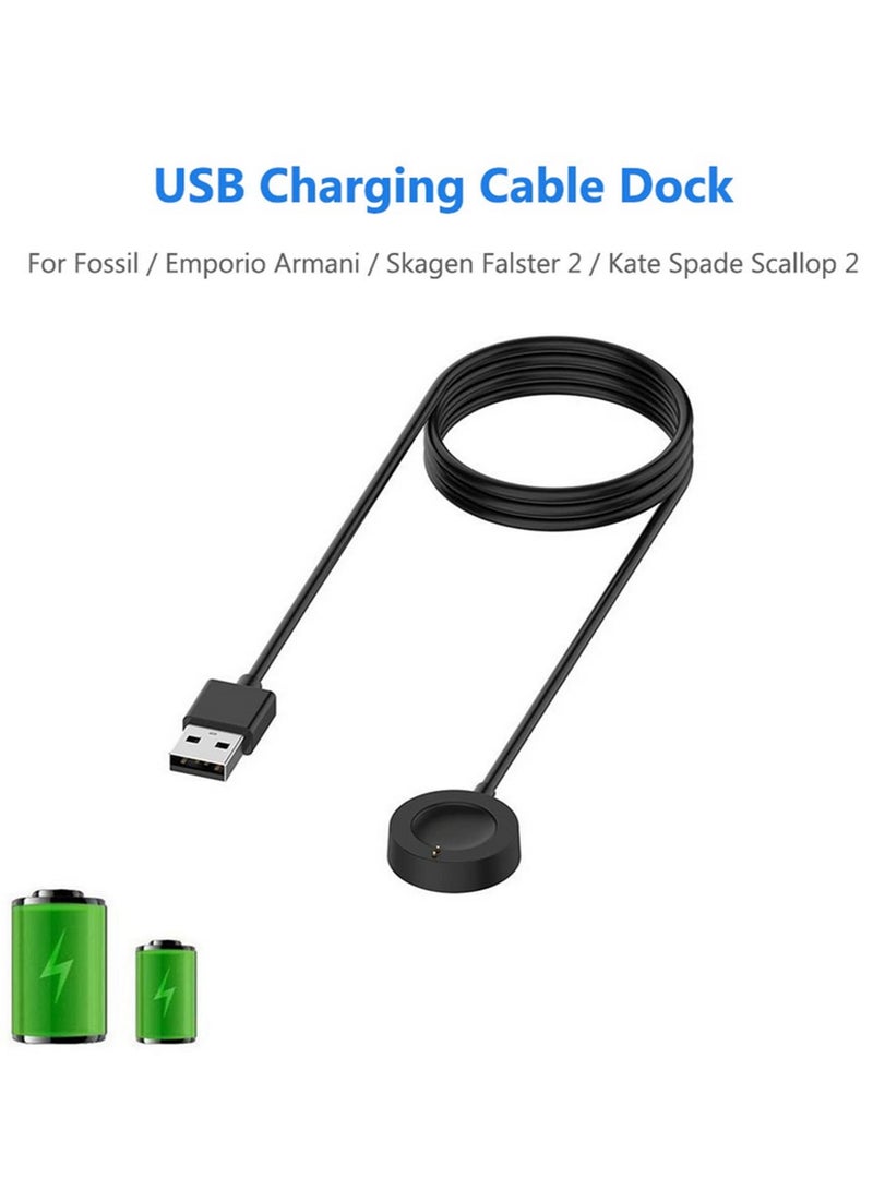 1PCS USB Charging Cable Cord Dock Charger Adapter Compatible with Fossil Gen 4 Gen 5 Smartwatches Diesel Emporio Armani Misfit Vapor 2 Sport Watch - Image 2