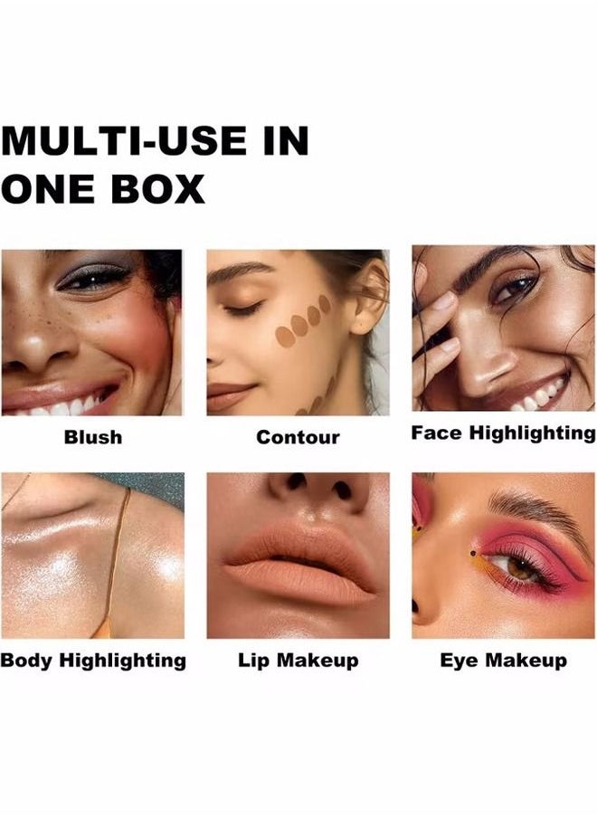 YOUNG VISION - Pack Of 6 Cream Contour Sticks Collection, 6 Colors Face Blush Bronzer and Highlighter Makeup Set - Putty Blush Palette - Blendable - Lightweight - Gift Set - Image 1