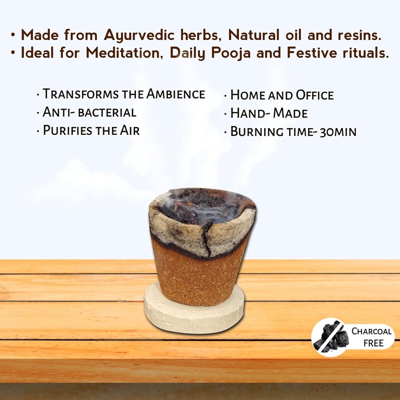 Devyagya Chandan Sambrani Dhoop Cup Pack of 5 Box Chandan Dhoop Cup Natural Cup Dhuni Cup Charcoal Free Sambrani Cups for Pooja Home and Meditation Offer Applicable - Image 4