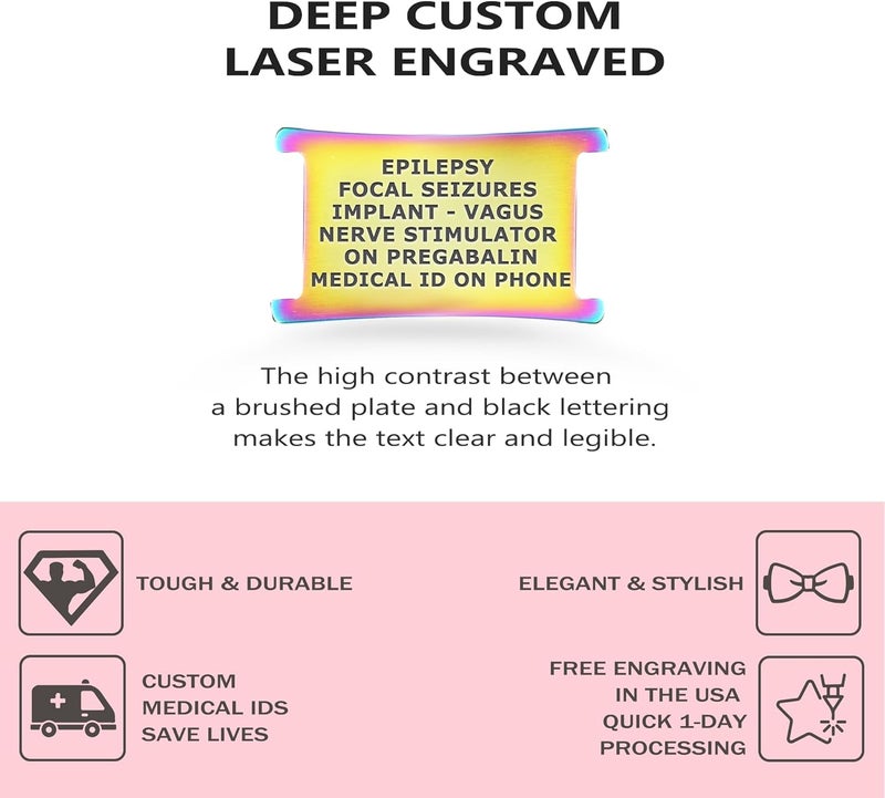 Divoti Custom Engraved Medical Alert ID Bracelet – Dual-Sided Wristband, Stainless Steel – Durable & Rust Free – Adjustable & Trim-to-Fit – Emergency Medical Info Band for Men & Women - Image 2