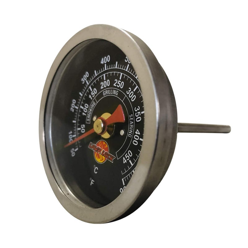 LavaLock Black Face BBQ Grill Thermometer 50F-900F High Temp Range Heavy Duty Premium Quality Smoker Thermo 2 Inch or 3" with M8 or 1/2 NPT Thread (2 in. Black Face) - Image 5