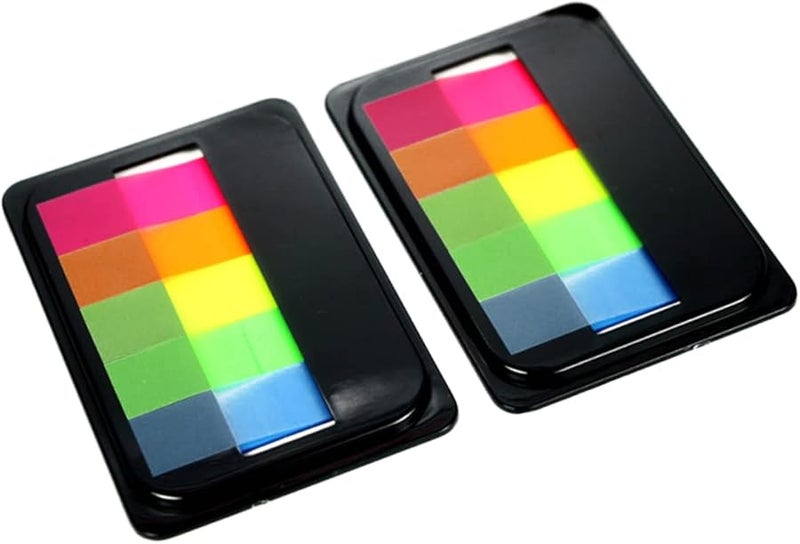 مُلاحظات النيون اللاصقة ذاتية اللصق، علامات الفهرس الساطعة، علامات الصفحات، ملاحظات ورقية قابلة للكتابة، تنظيم المكتب والمدرسة والمنزل - Image 2