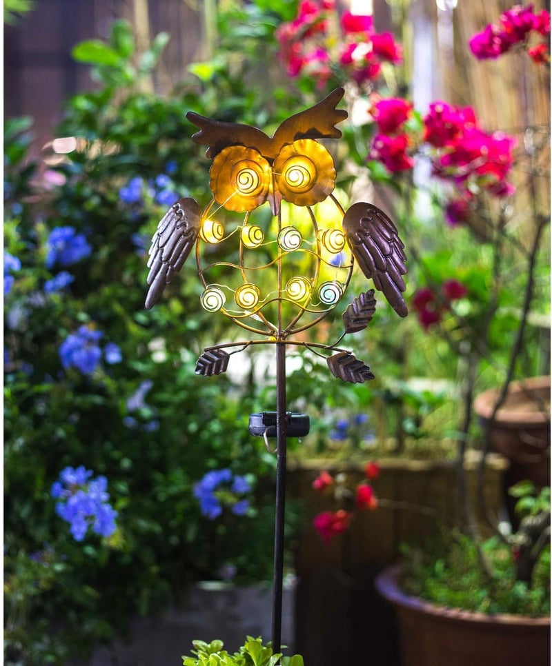 TAKE ME Owl Garden Solar Lights Outdoor, Solar Powered Stake Lights Mothers Day Garden Gifts Mom Wife Grandma - Metal OWL LED Decorative Garden Lights for Walkway,Pathway,Yard,Lawn (Bronze) - Image 5