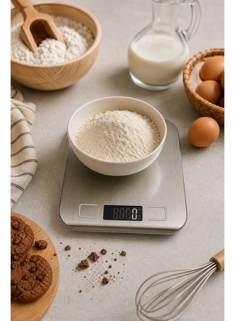 Kitchen Scale, Digital Kitchen Scale 10kg/1g High Precision, Food Scale with LCD Display & Waterproof Stainless Steel Platform, Multi-Unit Conversion for Baking, Cooking, Coffee, Home & Restaurant Use - Image 2