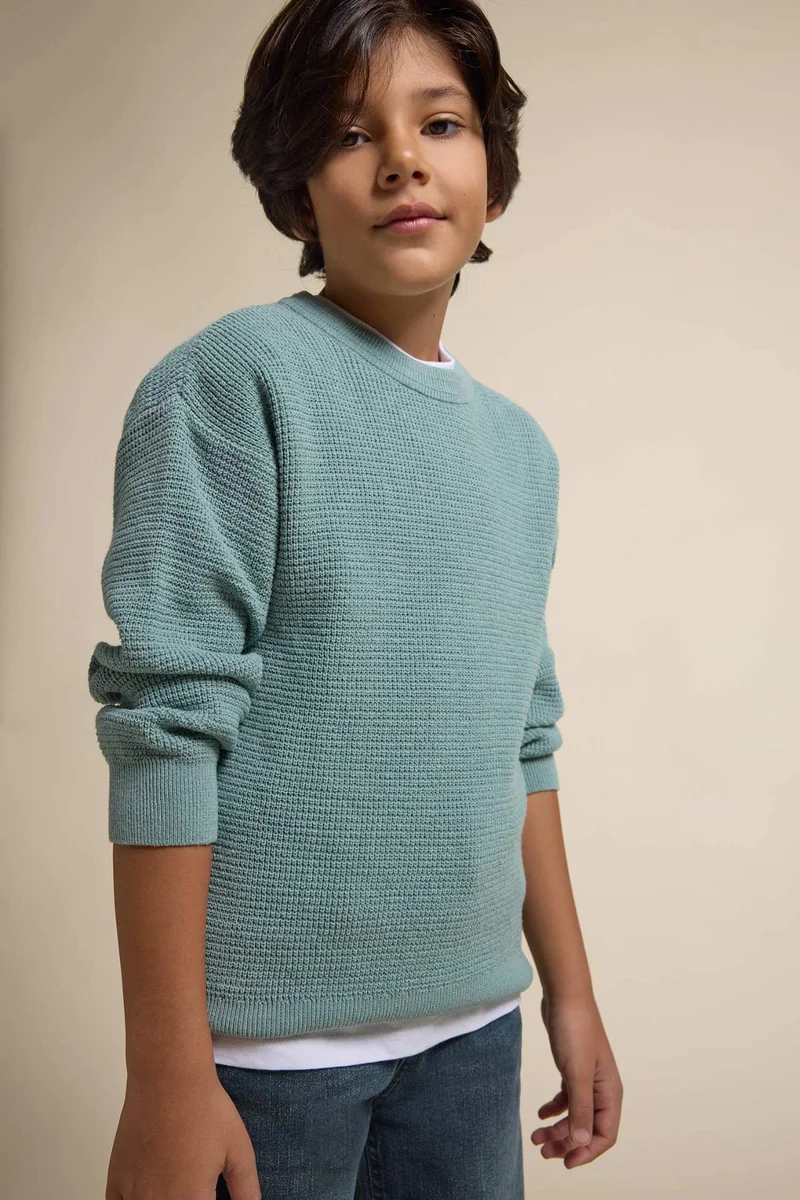 DeFacto Boy Crew Neck Knit Pullover