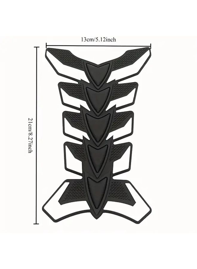 3 Pcs Motorcycle Gas Tank Protector Set With White Fishbone Stickers - Image 2