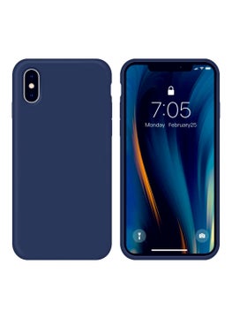 Eonaks Iphone x Navy Blue Silicone Rubber Case Back Cover Navy Blue 