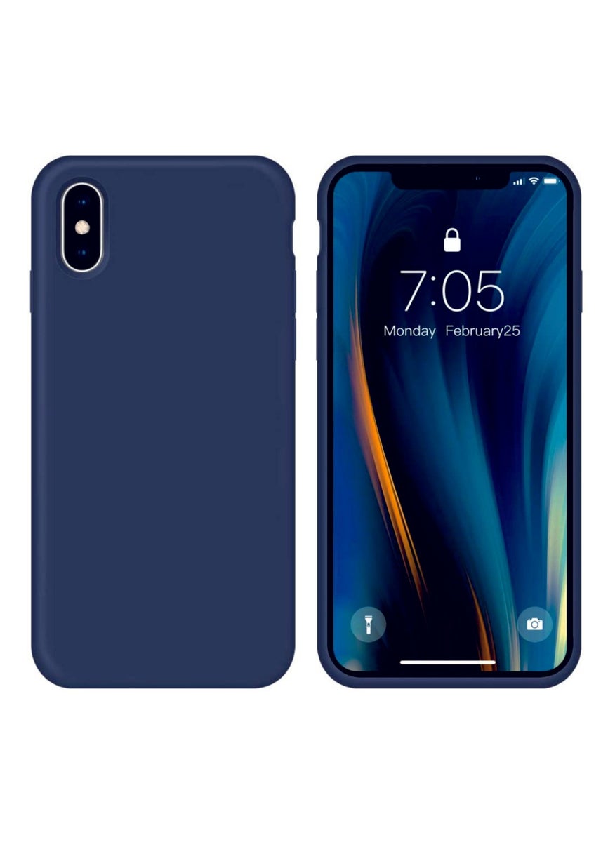 Eonaks - Iphone x Navy Blue Silicone Rubber Case Back Cover Navy Blue - Image 1