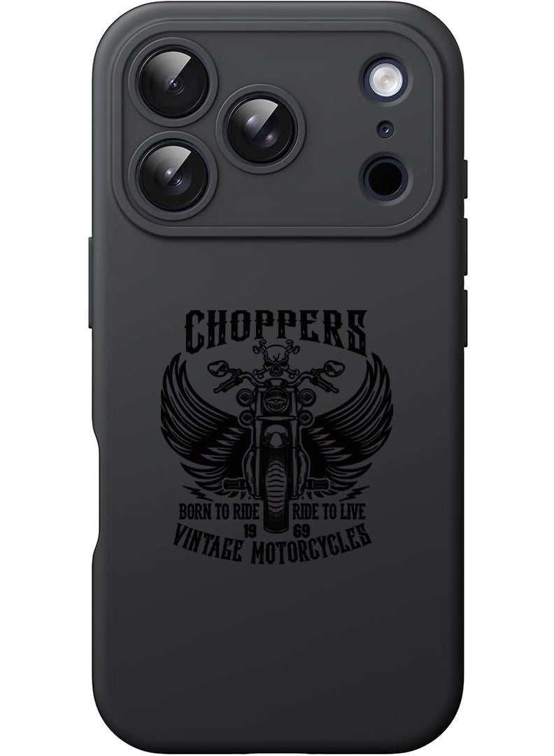 Theodor Protective Slim Fit Case Liquid Silicone Cover with Full Body Protection Anti-Scratch Shockproof Case For Apple iPhone 17 Pro (Black) Choppers - Image 1
