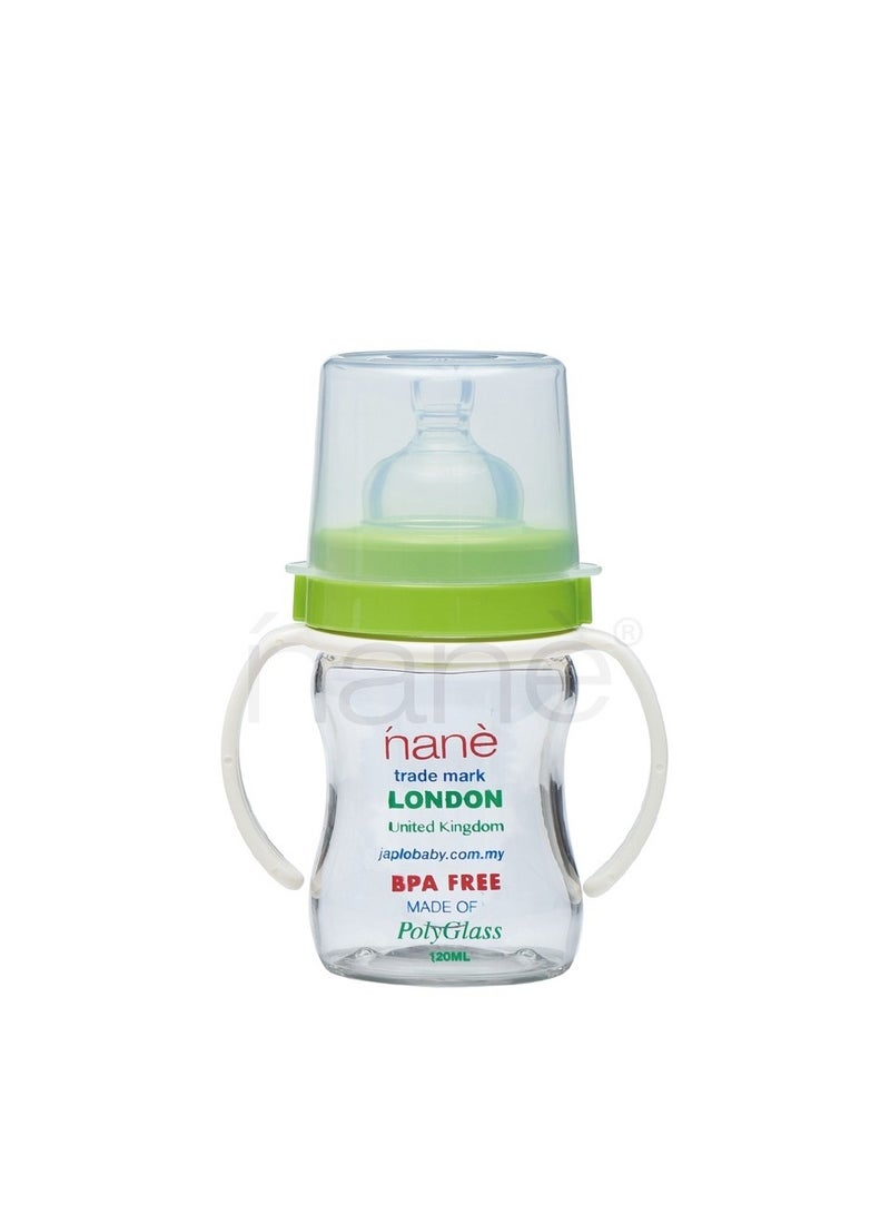Japlo Easy Hold Wide Neck Baby Feeding Bottle with Anti Colic BPA Free Silicone Teat 120ml - Green - Image 1