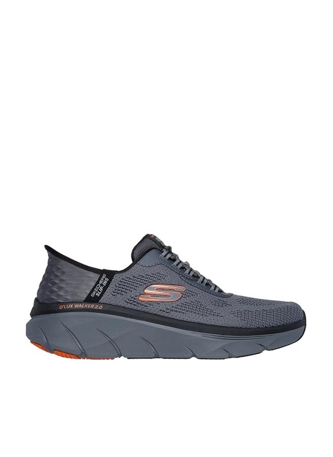 Skechers Men's D'Lux Walker 2.0 Rezinate Hands Free Slip-in Sneaker, Charcoal/Orange, 9 - Image 1