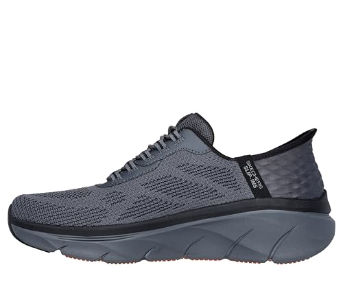 Skechers Men's D'Lux Walker 2.0 Rezinate Hands Free Slip-in Sneaker, Charcoal/Orange, 9 - Image 3