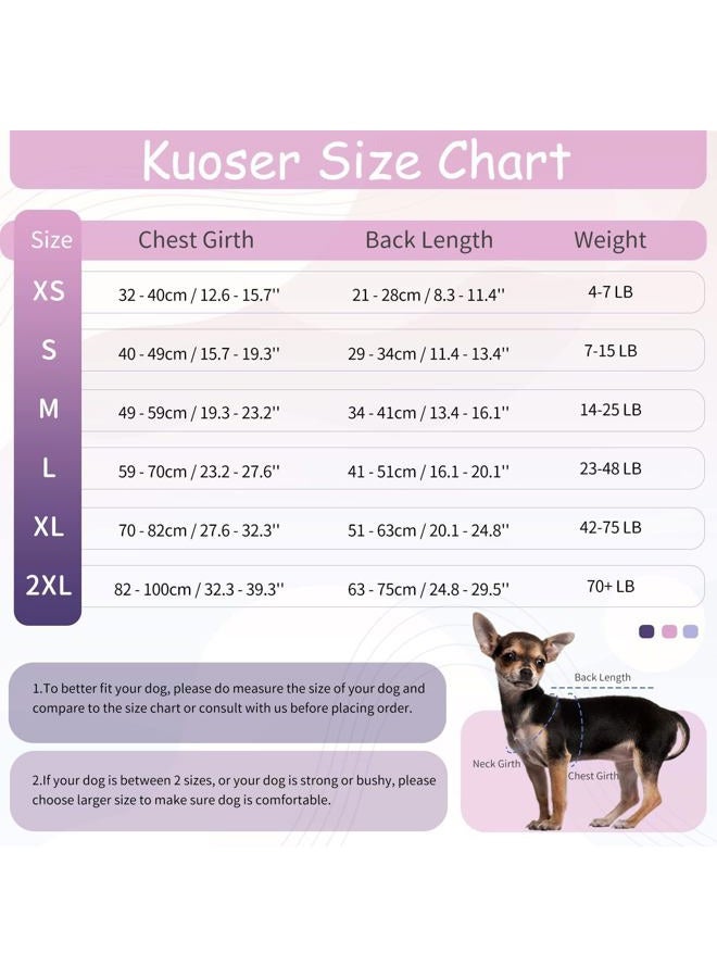 Kuoser Dog Surgery Suit Female Spay, Soft Dog Recovery Suit Male Neuter Anti Licking Dog Onesie E-Collar & Cone Alternative, Breathable Dog Surgical Suit for Surgery Recovery, Purple Strips M  - Image 2