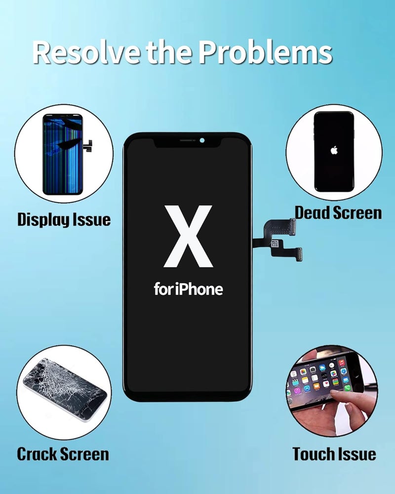 Ayake iPhone X Screen Replacement with Tool Kit - 5.8-inch Full HD LCD Display - Image 4