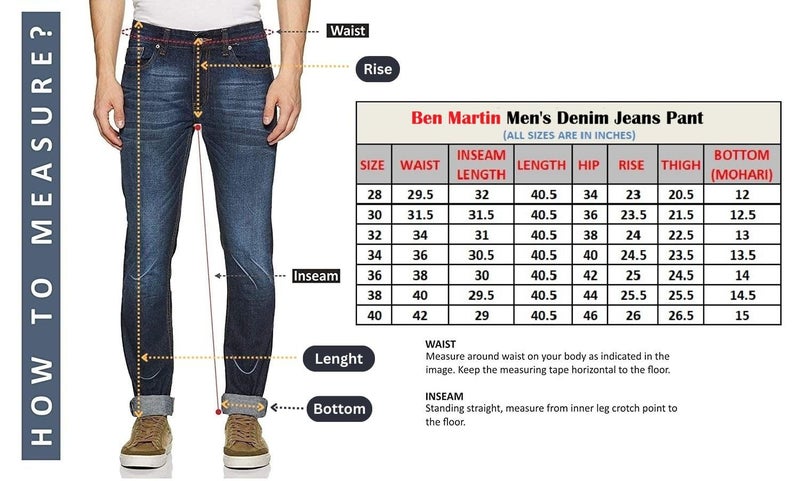 Ben Martin Men's Smart Fit Stretchable Jeans || Dark Blue Mid-Rise Denim Pants with Whisker Wash || Premium Casual Wear Jean for Men || 5 Pocket Jean's for Men's – Size 28 (3) - Image 5