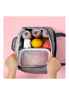 Y&D Portable Thermal Heat Insulated Meal Bento Lunch Bag Grey  - Image 5