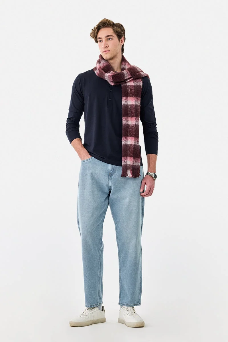 سنيتش Stretch Regular Fit Henley Collar T-Shirt