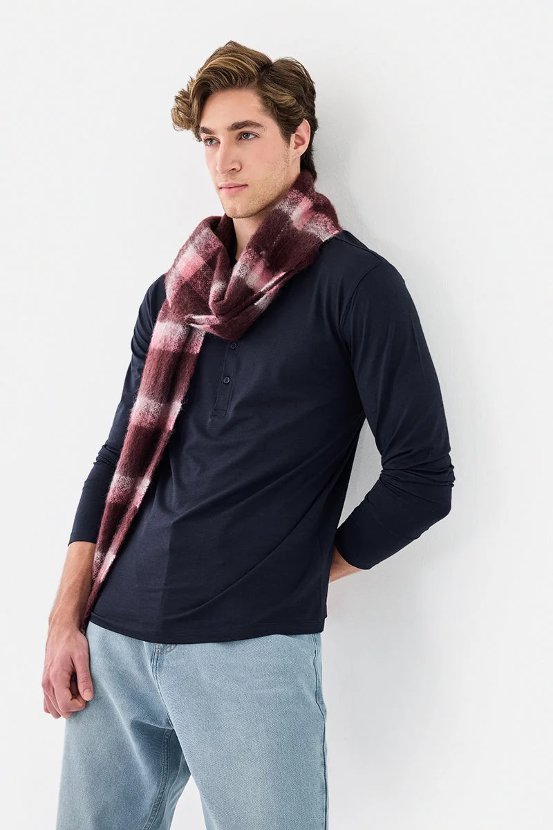 سنيتش Stretch Regular Fit Henley Collar T-Shirt