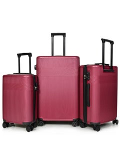 MORANO MORANO Hard-Side Luggage Set for Unisex Lightweight 4 Double Wheeled Suitcase with Built-In Type Lock (Set of 3 Pcs,Burgandy)  - Image 1