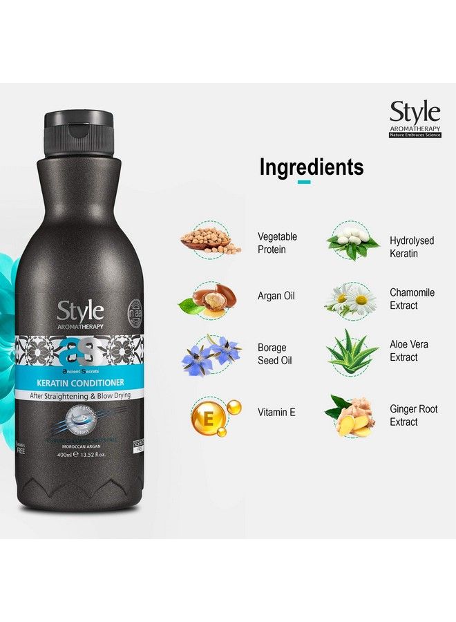 style aromatherapy Professional Keratin Treatment Hair Conditioner Sls/Sles Free Salt Free Sulphate Free After Straightening & Smoothening 400 Ml - Image 3