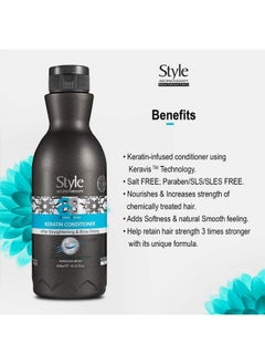 style aromatherapy Professional Keratin Treatment Hair Conditioner Sls/Sles Free Salt Free Sulphate Free After Straightening & Smoothening 400 Ml  - Image 4