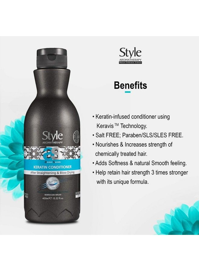style aromatherapy Professional Keratin Treatment Hair Conditioner Sls/Sles Free Salt Free Sulphate Free After Straightening & Smoothening 400 Ml - Image 4